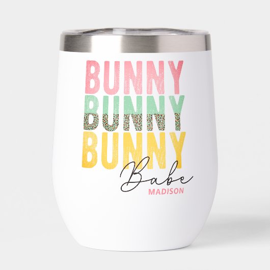 Bunny Babe Cute Modern Girly Easter, speciaal gepe (Achterkant)
