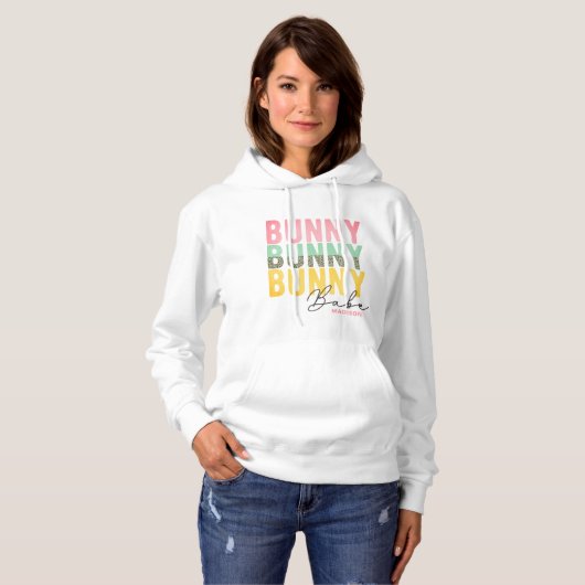 Bunny Babe Cute Modern Girly Easter, speciaal gepe Hoodie (Voorkant volledig)