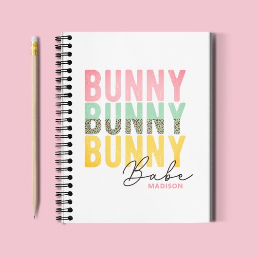 Bunny Babe Cute Modern Girly Easter, speciaal gepe Notitieboek