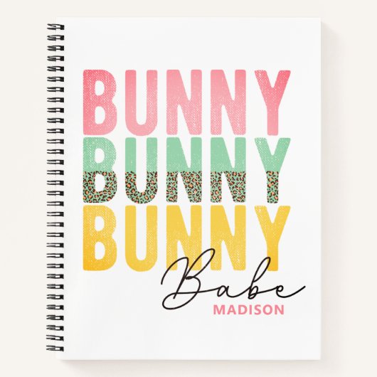 Bunny Babe Cute Modern Girly Easter, speciaal gepe Notitieboek (Voorkant)