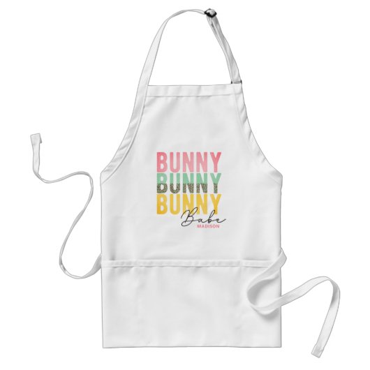 Bunny Babe Cute Modern Girly Easter, speciaal gepe Standaard Schort (Voorkant)