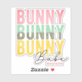 Bunny Babe Cute Modern Girly Easter, speciaal gepe Sticker (Vel)