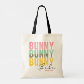 Bunny Babe Cute Modern Girly Easter, speciaal gepe Tote Bag (Achterkant)
