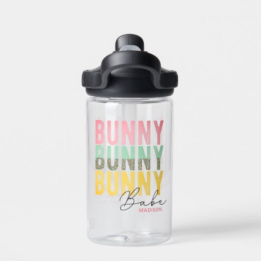 Bunny Babe Cute Modern Girly Easter, speciaal gepe Waterfles (Achterkant)