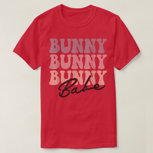 Bunny Babe Happy Paasdag T-shirt (Design voorkant)