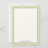 Bunny baby bestrooi lime groene plaid rand kaart (Achterkant)