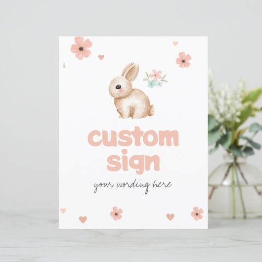 Bunny Baby Custom Sign (Staand voorkant)