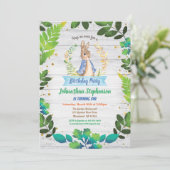 Bunny baby eerste verjaardag lenteverjaars kaart (Staand voorkant)