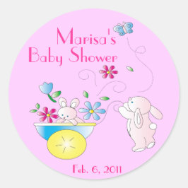 Bunny Baby gepersonaliseerde Baby shower Stickers