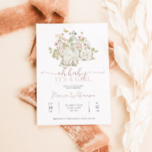 Bunny Baby Girl Douche Uitnodiging