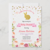 Bunny baby girl doucheuitnodiging voor Pasen Kaart (Voorkant)