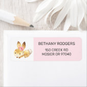 Bunny Baby Girl Shower Envelope Return-adres Etiket (Insitu)