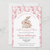 Bunny Baby Meisje Douche Uitnodiging Toile (Voorkant)