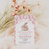 Bunny Baby Meisje Douche Uitnodiging Toile