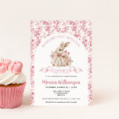 Bunny Baby Meisje Douche Uitnodiging Toile