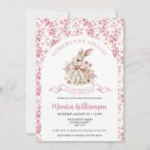 Bunny Baby Meisje Douche Uitnodiging Toile (Voorkant)