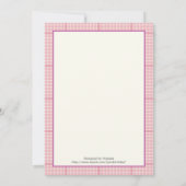 Bunny baby meisje sprenkel roze plaid rand kaart (Achterkant)