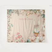  Bunny Baby shower Achtergrond landschap Perzik Wandkleed (Voorkant (horizontaal))