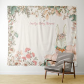  Bunny Baby shower Achtergrond Landschapscrème Wandkleed (In Situ (horizontaal))