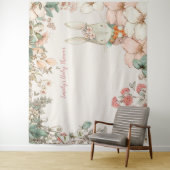  Bunny Baby shower Achtergrond Landschapscrème Wandkleed (In situ)