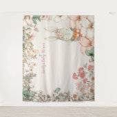  Bunny Baby shower Achtergrond Landschapscrème Wandkleed (Voorkant)