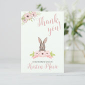 Bunny Baby shower Bedankkaart (Staand voorkant)
