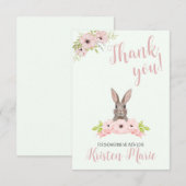 Bunny Baby shower Bedankkaart (Voorkant / Achterkant)