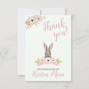 Bunny Baby shower Bedankkaart