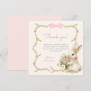 Bunny Baby shower Bedankt Card