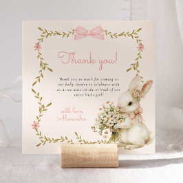  Bunny Baby shower Bedankt Card
