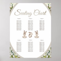 Bunny Baby shower Birthday Party Seating Chart