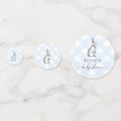 Bunny Baby shower Blue Gingham Table Confetti (Achterkanten)