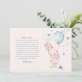 Bunny Baby shower Boy Bedankkaart (Staand voorkant)