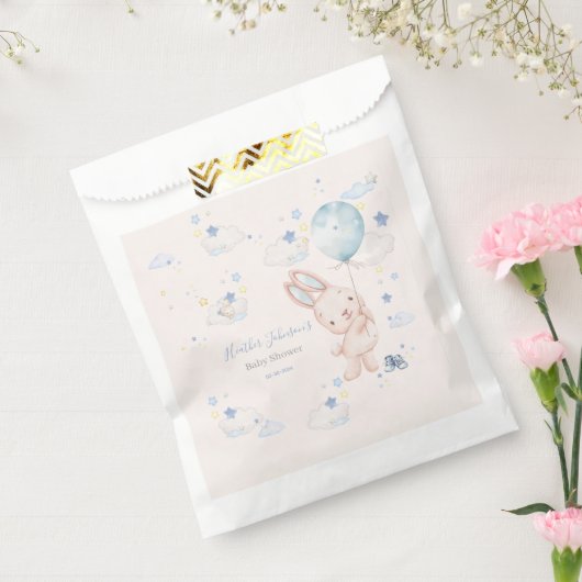Bunny Baby shower Boy Bedankzakje (Gezegeld)