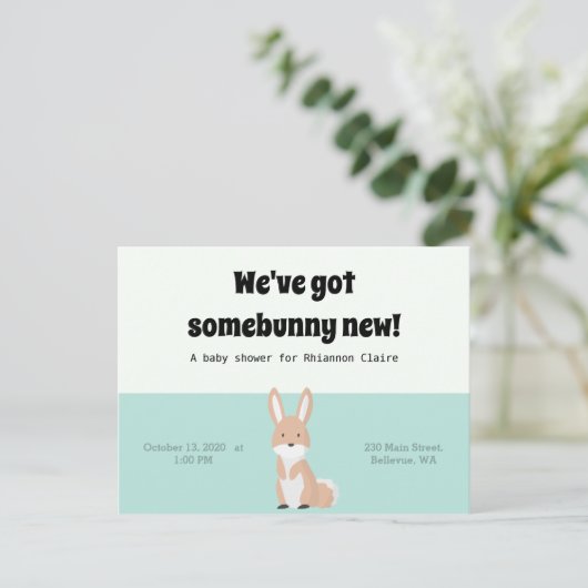 Bunny Baby shower Briefkaart (Staand voorkant)
