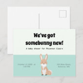 Bunny Baby shower Briefkaart (Voorkant / Achterkant)
