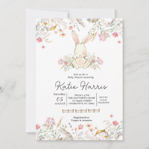 Bunny Baby shower, bunny baby Invitation Kaart