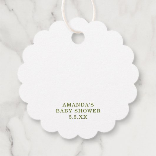 Bunny Baby shower - dank je Bedankjes Labels (Achterkant)