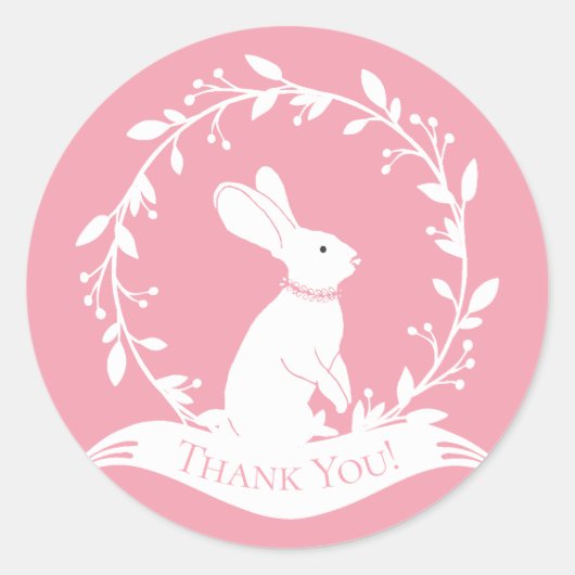 Bunny Baby shower Dank je wel voor de sticker (Voorkant)