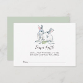 Bunny Baby shower Diaper Raffle Kaart