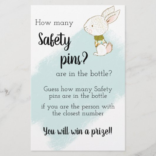 Bunny Baby shower Game Flyer (Voorkant)