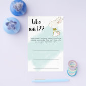 Bunny Baby shower Game - Hoe gaat het met mij? Flyer (Enkel)