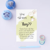 Bunny Baby shower Game - Hoe oud zijn ze? Flyer (Enkel)