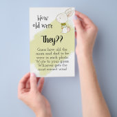 Bunny Baby shower Game - Hoe oud zijn ze? Flyer (Hand)