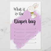 Bunny Baby shower Game - Luiertas Flyer (Voorkant)