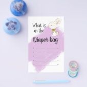Bunny Baby shower Game - Luiertas Flyer (Enkel)