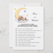 Bunny Baby shower Game Over of Onder? Kaart (Voorkant)