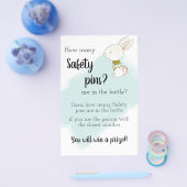 Bunny Baby shower Game - Safety pins Flyer (Enkel)