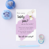 Bunny Baby shower Game - Safety pins Flyer (Enkel)
