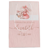 Bunny Baby shower Gift Bag Medium Cadeauzakje (Voorkant)